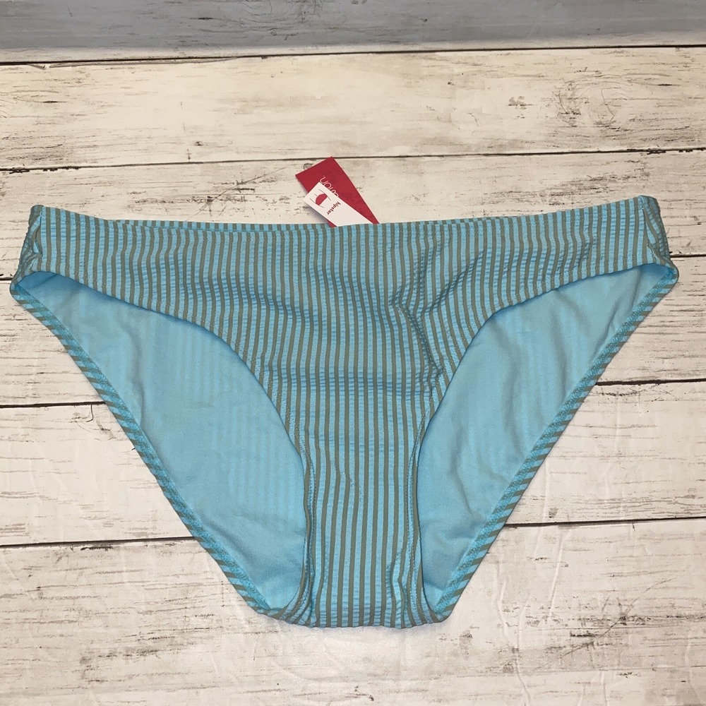 Xhilaration‎ Bikini Bottom Womens XL Blue Gray Stripe Hipster Target NEW XL